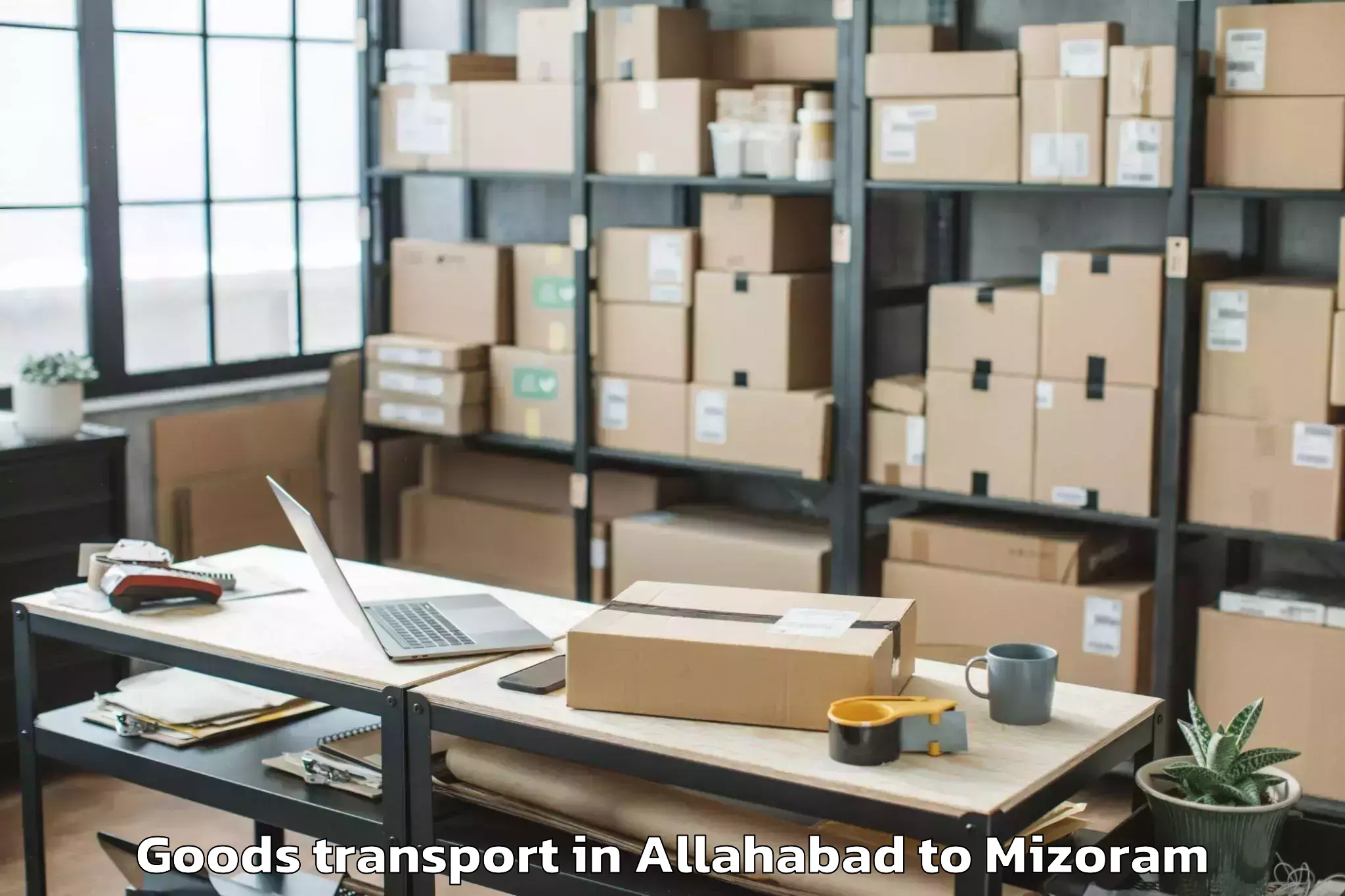 Book Allahabad to North Vanlaiphai Goods Transport Online